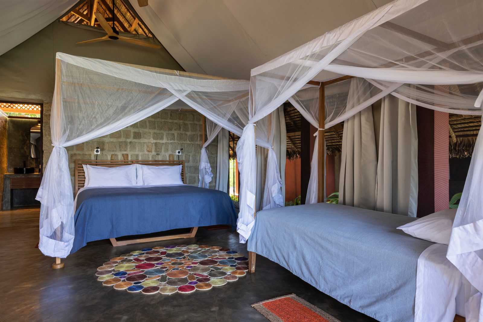 Glamping tent bedroom